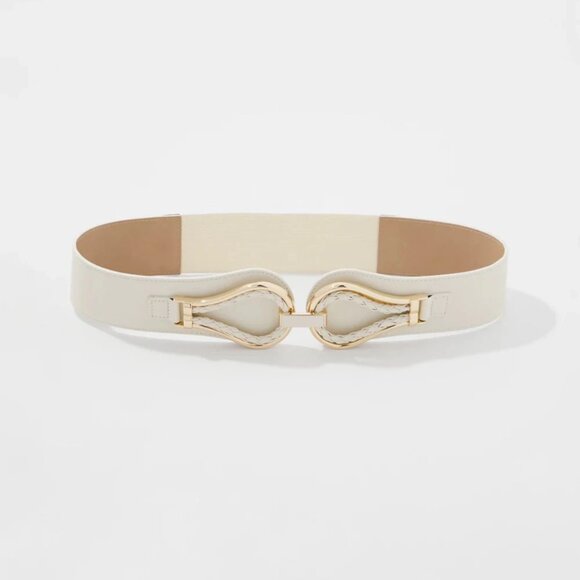 nwt WHITE HOUSE BLACK MARKET faux leather braided stretch belt xs/s - Picture 1 of 2